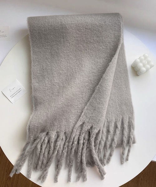 カラーアソートビッグストール/マフラー/フリンジ ボリュームマフラー