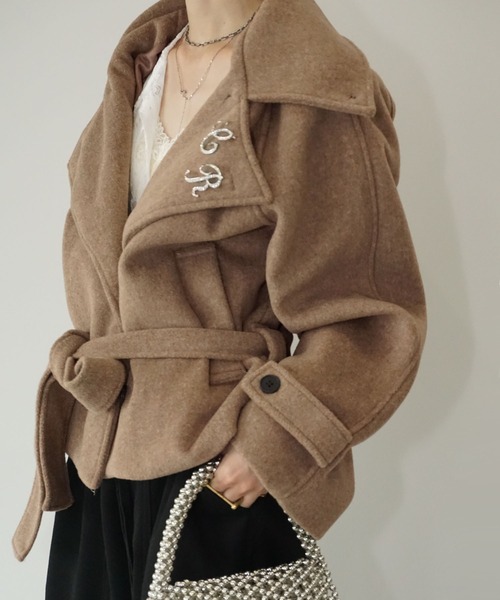 ステンカラーショートコート chw25a052-ファッション通販サイト