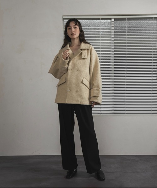 lawgy（ラウジー）の「curl double breasted belt point coat / カール