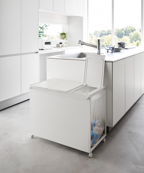 tower（タワー）蓋付き目隠し分別ダストワゴン 45L 3分別