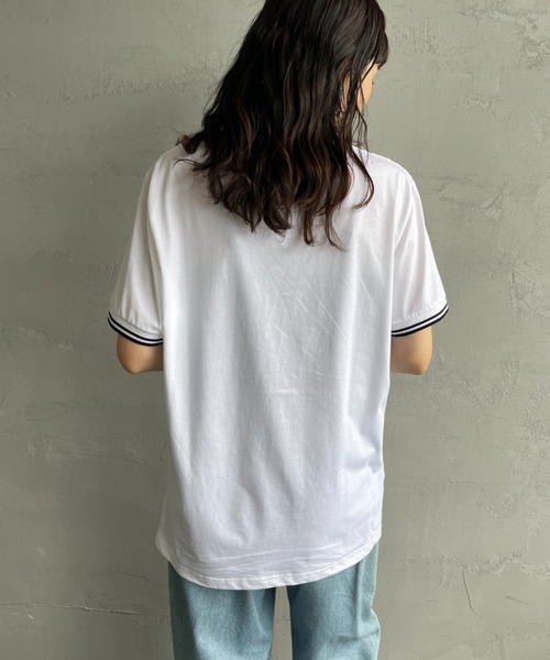 FRED PERRY/フレッドペリー] ツインティップライン ワンポイント刺繍