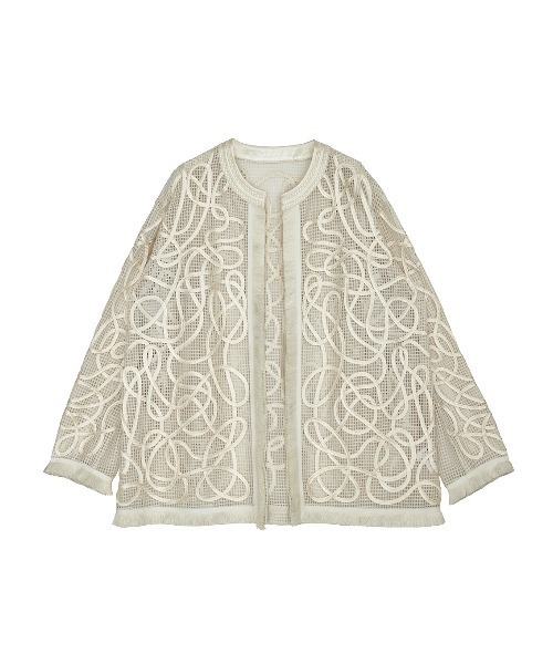 Ameri（アメリ）の「MEDI TAPE EMBROIDERY MESH JACKET（その他