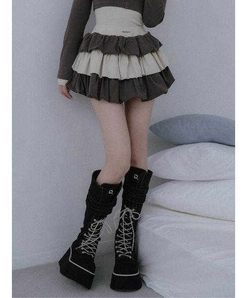 カットフリルミックスミニスカート（スカート）｜Darich（ダーリッチ