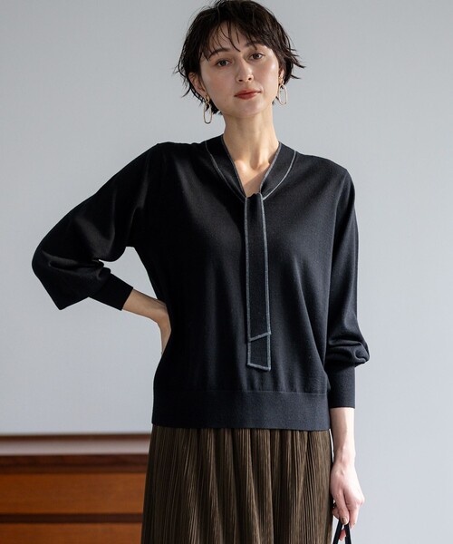 セール】【洗える】ウーステッドウール ボウタイ ニット（ニット