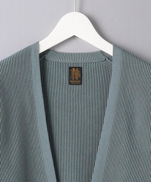 美品】秋冬物 BATONER ハイカウントリブ カーディガン 2 M 若草色