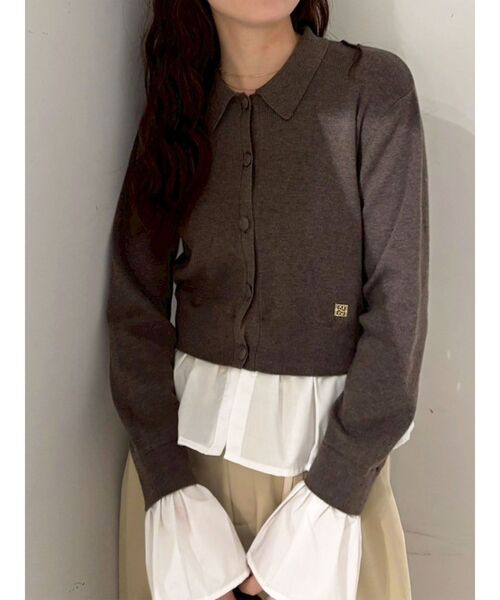 ペプラムドッキングニットカーディガン（ニット/セーター