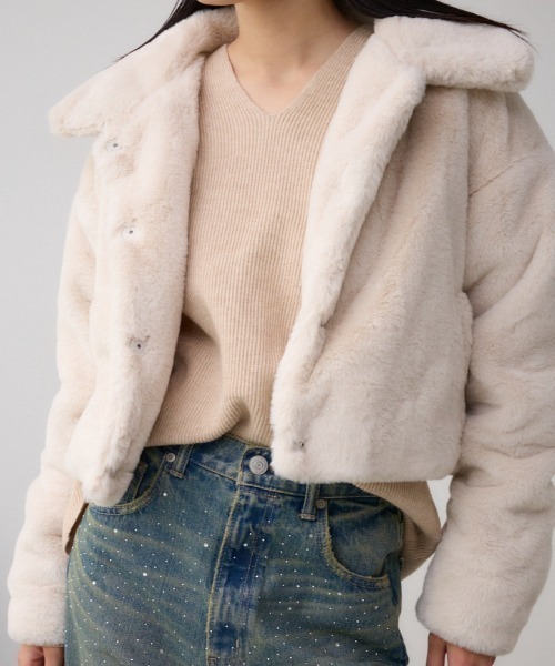 ファーショートコート（ブルゾン）｜AZUL BY MOUSSY（アズールバイ