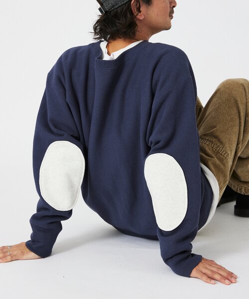 セール】CHAMPION / チャンピオン 別注 R/W エルボーパッチ クルー