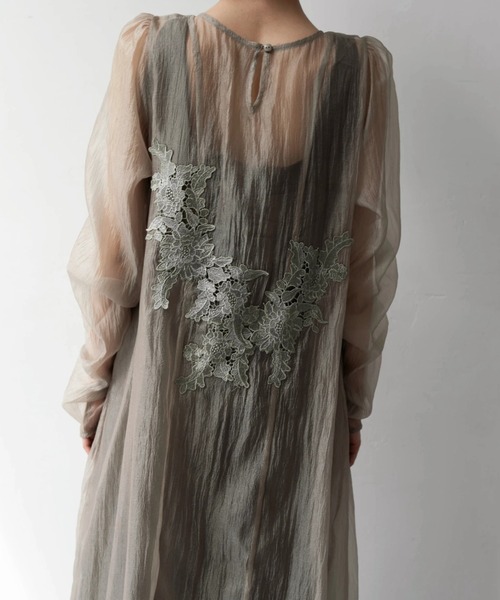 WILLFULLY（ウィルフリー）の「sheer motif lace OP & gather breast