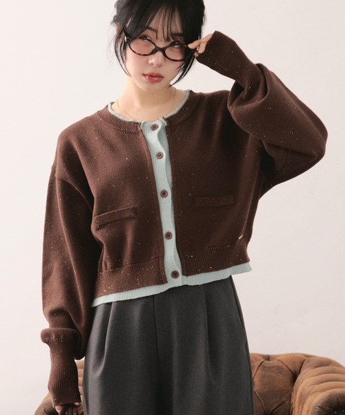 layered design cardigan / レイヤードデザインカーディガン