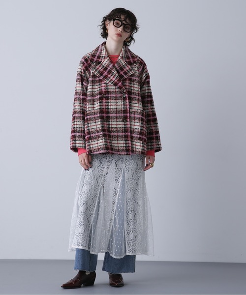 ROSE BUD（ローズバッド）の「シャギーチェックコート（その他アウター