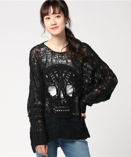 HYSTERIC GLAMOUR（ヒステリックグラマー）の「SKULL刺繍レース プル