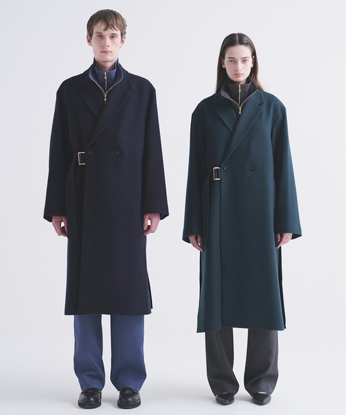 CULLNI（クルニ）の「Lamb Wool Melton Tie Locken Long Chester Coat