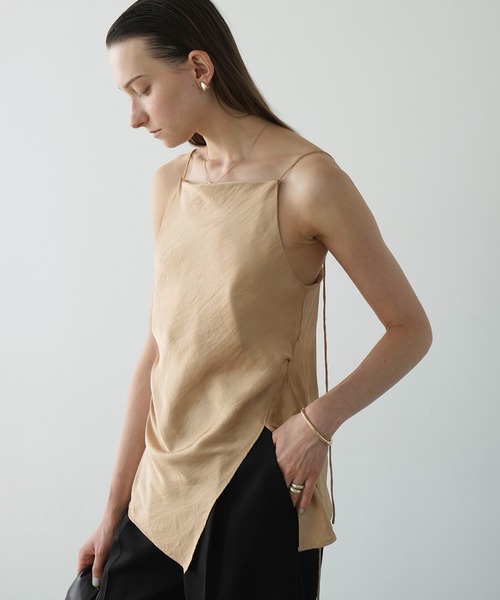 CLANE（クラネ）の「DRAPE SATIN CAMISOLE TOPS（キャミソール）」 - WEAR