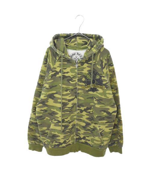 ブランド古着】裏地サーマル ホースシュープリント迷彩総柄ジップ