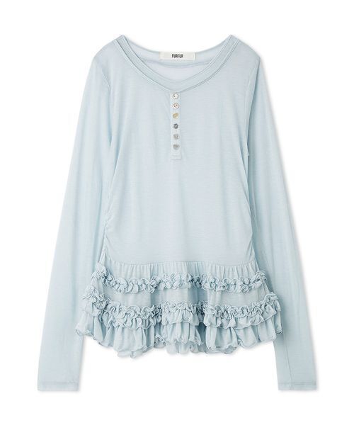 裾フリルジャージートップス（Tシャツ/カットソー）｜FURFUR（ファー