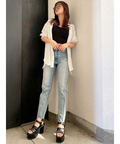 GYDA（ジェイダ）の「H/W サイドダメージSWITCHINGペグトップデニム