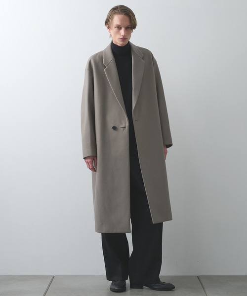 STUDIOUS】Super140 Wool Melton Over Chester Coat/S140ウール
