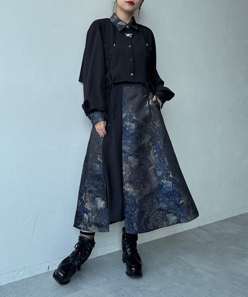 HARE（ハレ）の「ラメアートジャガードキリカエスカート(HARE