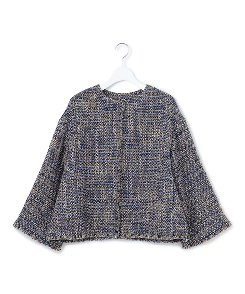 GIOLICA ノーカラー ツイード ジャケット（ノーカラージャケット）｜23