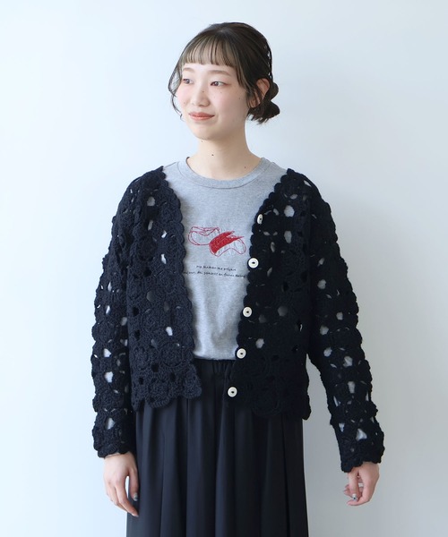 セール】ネパールハンドニット かぎ針レース カーディガン