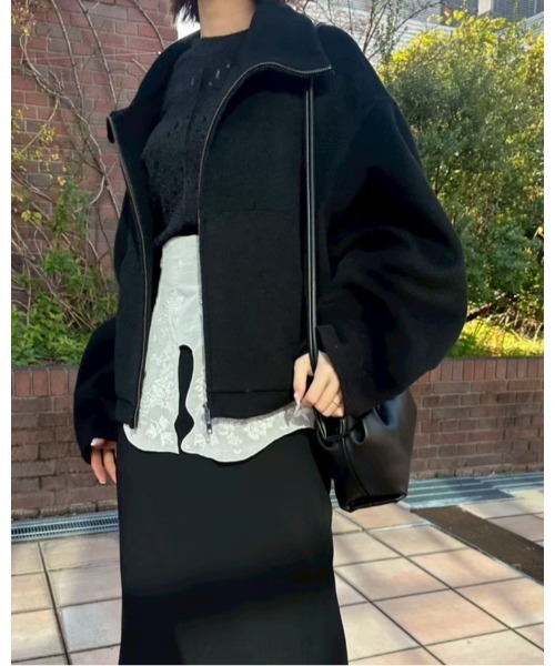 セール】ジップアップダブルフェイスブルゾン / Zip-Up Double-Face