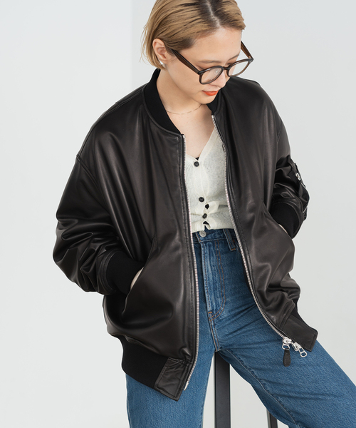 Spick & Span（スピックアンドスパン）の「LOT/SMPL-008 LEATHER MA-1