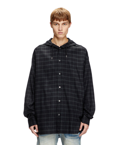 セール】メンズ フード付きシャツ S-DEWNY-HOOD-B（シャツ/ブラウス