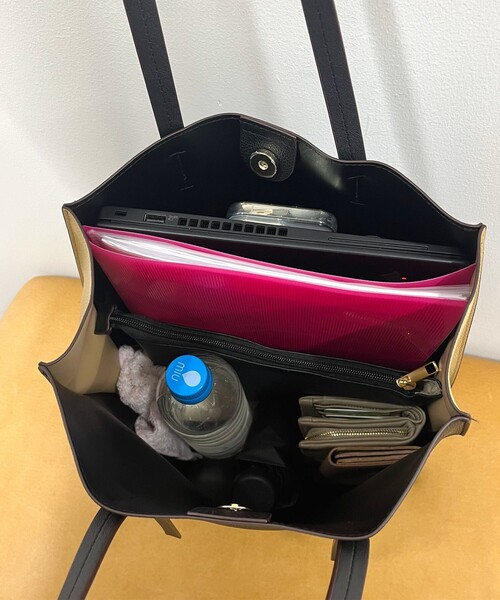 SHIPS any: ポーチ付き バイカラー A4 トート バッグ（トートバッグ