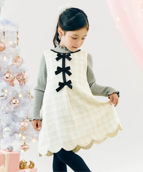 セール】ツイードリボンジャンスカ＿アプレレクールマシェリ_ジュニア