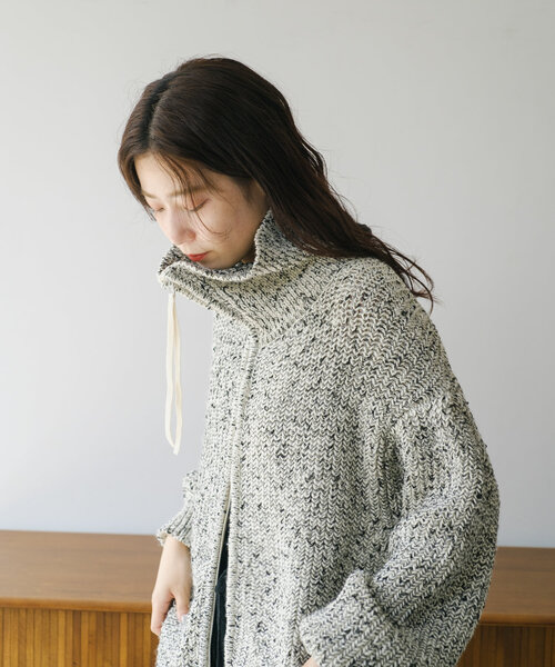 Kastane（カスタネ）の「*【ダブルジップ】MIXハイネックZIPニット