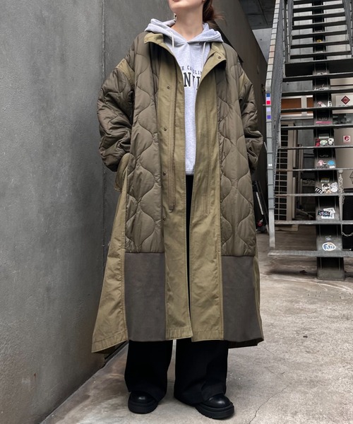 セール】≪新色登場≫【etsinta/エシンタ】切替マキシミリタリーコート