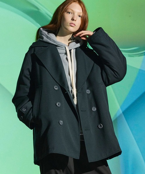 UNISEX》【Italian Dead Stock Fabric】Prime-Over Pea Coat/プライム