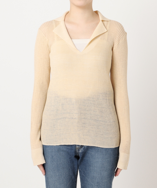 plage（プラージュ）の「TAILOR COLLAR RIB プルオーバー（ニット