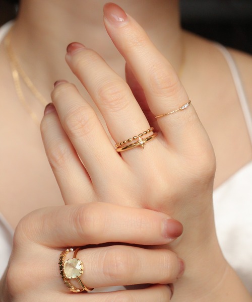 WEB限定】K18vermeil ダイヤモンド スターリング（リング）｜NOIR DE