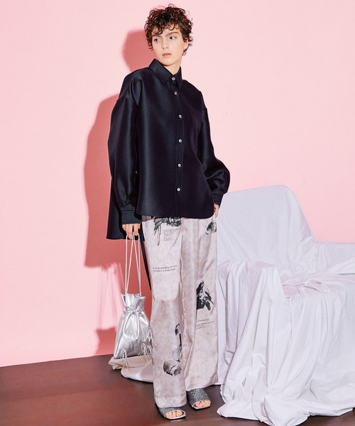 Silky Double Cross Volume Shirt/シルキーダブルクロスボリューム