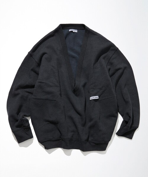 CAHLUMN/カウラム Merino Wool＋Cotton Loop Back V-neck Sweatshirt
