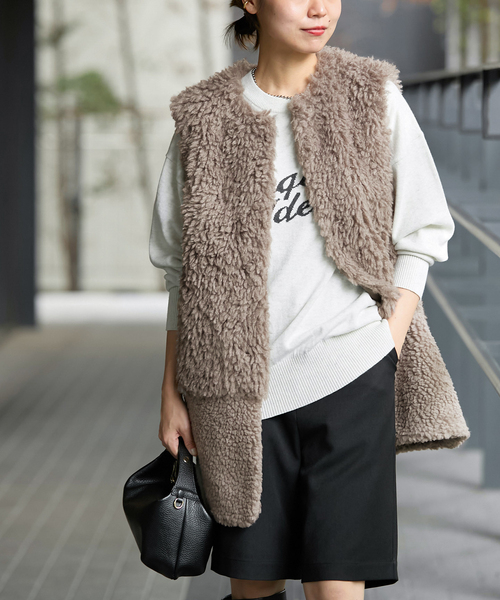 追加》ミックスボア×フェイクファーベスト（ブルゾン）｜JOURNAL