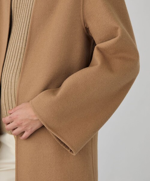 セール】ライトダブルフェイスシャギー ストール付きコート（ノー