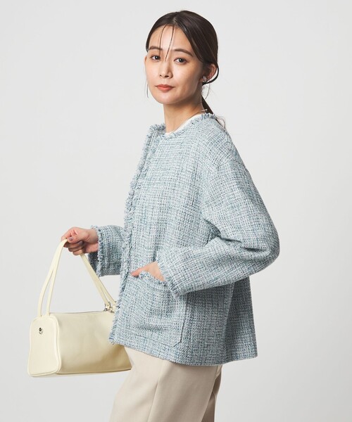 セール】［size SHORTあり］ミックス ツイードライク ポケット ノー