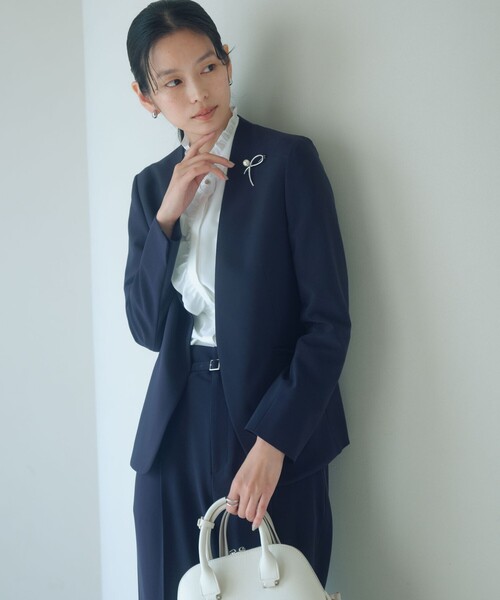 size SHORTあり］パウドレ ノーラペル ジャケット ウォッシャブル