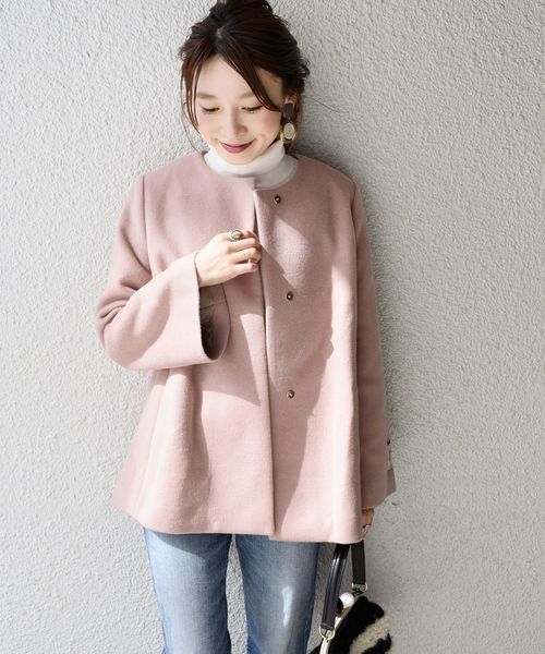 SHIPS（シップス）の「ノーカラーショートコート◇（その他アウター