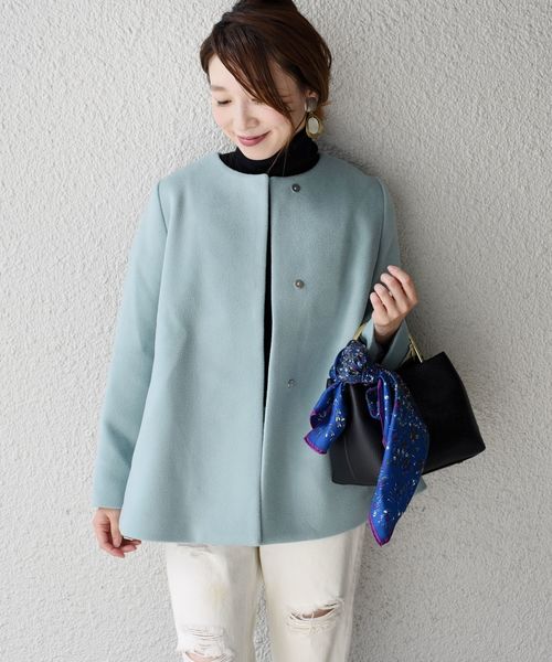 SHIPS（シップス）の「ノーカラーショートコート◇（その他アウター