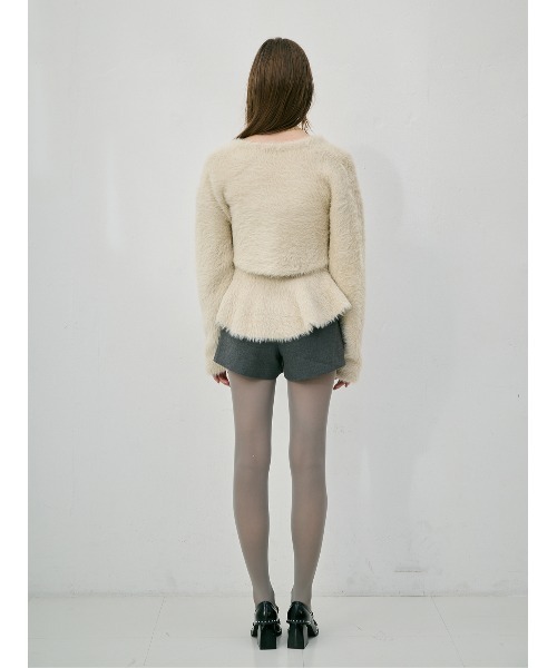 フェザーペプラムニットカーディガンセット（ニット/セーター）｜EIMY