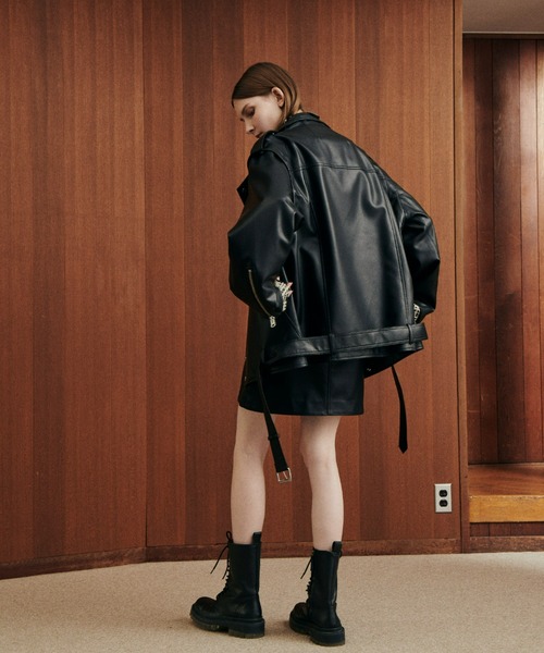 LE CIEL BLEU（ルシェルブルー）の「フェイクレザーバイカージャケット