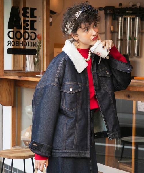 BONLECILL（ボンルシール）の「2wayボア襟 アソートZIPブルゾン