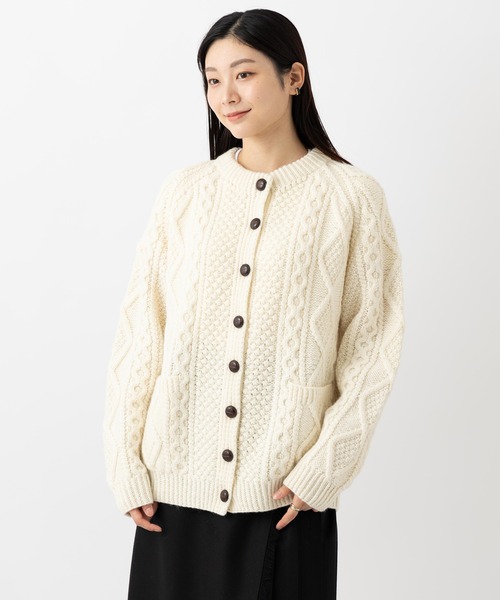 セール】メリノウール ハンドニット手編みカーディガン（カーディガン