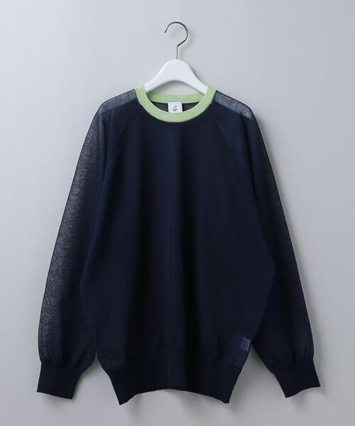 6（ロク）の「＜6(ROKU)＞SHEER COLOR RIB PULLOVER/ニット（ニット