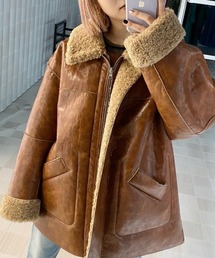 Ameri（アメリ）の「REVERSIBLE SYNTHETIC LEATHER JACKET（ライダース