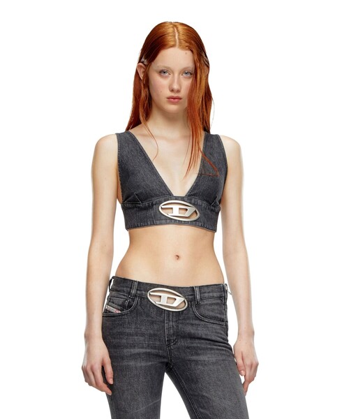 DIESEL デニムビジュー クロップドタンクトップ